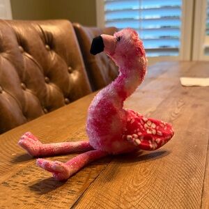 Ty Plush Flamingo Bird Toy - Pink and White
